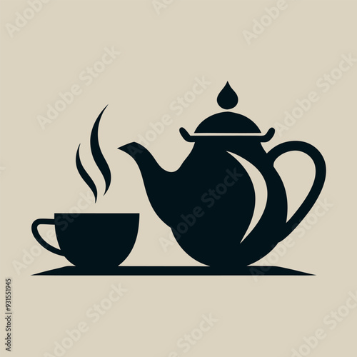      Tea house logo vector illustration.
