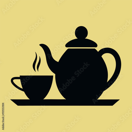      Tea house logo vector illustration.
