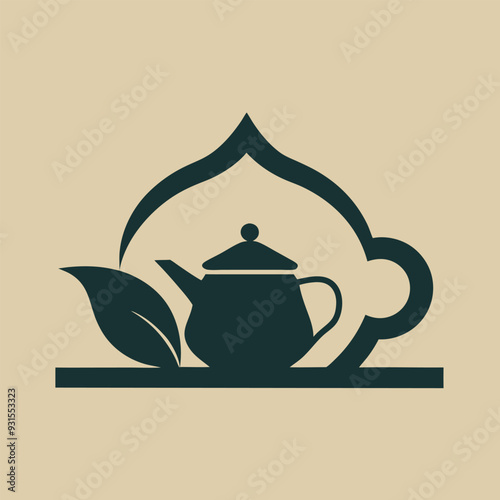     Tea house logo vector illustration.
