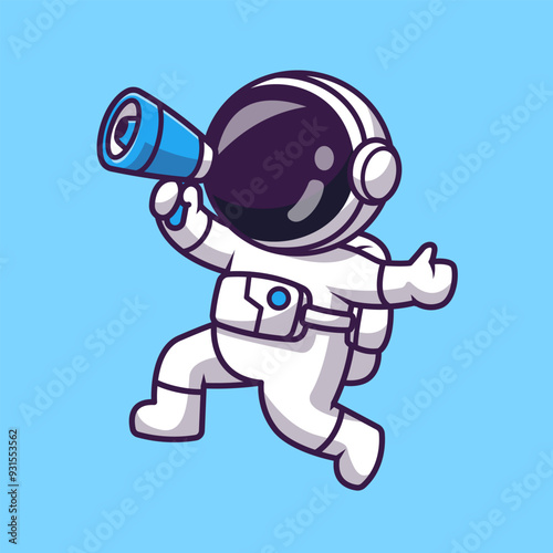 Cute Astronaut Speaking With Megaphone Cartoon Vector
Icon Illustration. Science Technology Icon Concept Isolated
Premium Vector. Flat Cartoon Style photo