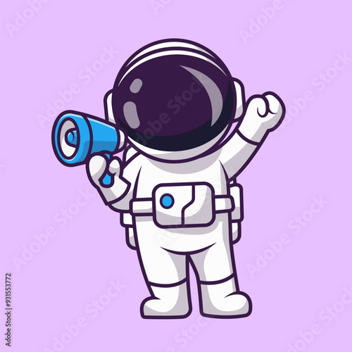 Cute Astronaut Speaking With Megaphone Cartoon Vector
Icon Illustration. Science Technology Icon Concept Isolated
Premium Vector. Flat Cartoon Style