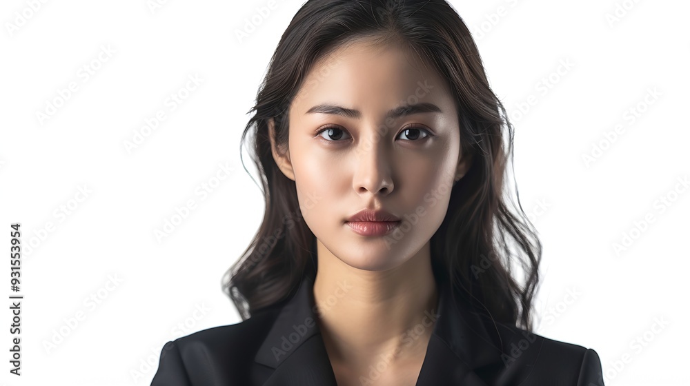 business woman isolated on white background : Generative AI