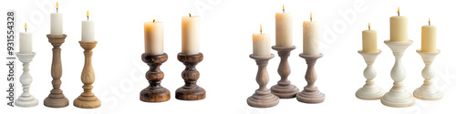 Candle holders on transparent background