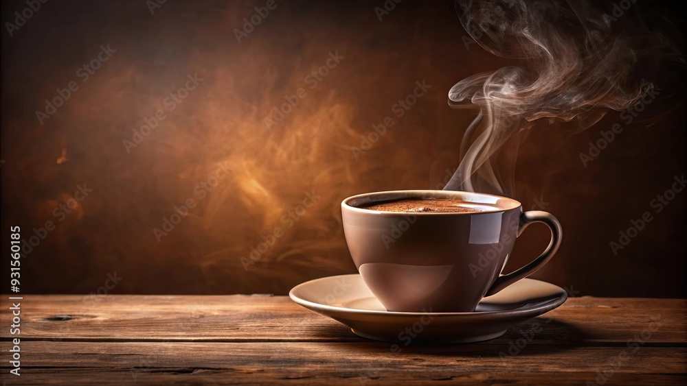 Steaming hot chocolate cup on the table with warm choco background, hot chocolate, steam, cup, table, warm, comforting, beverage Steaming hot chocolate cup on the table with warm choco background, hot chocolate, steam, cup, table, warm, comforting, beverage