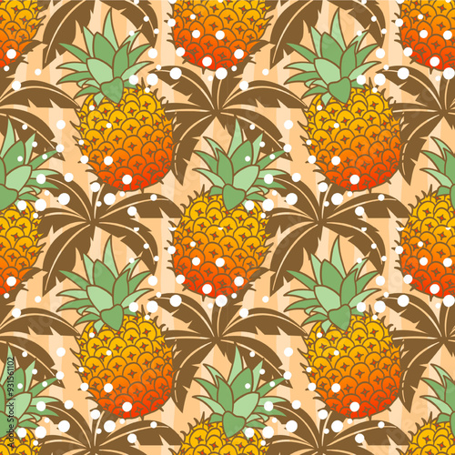 Pineapple patterns graphic print, wallpaper, clothing, wrapping, fabric, textile, fabric pattern design decorations templates and other designs. Abstract vector illustration. Using in fashion.