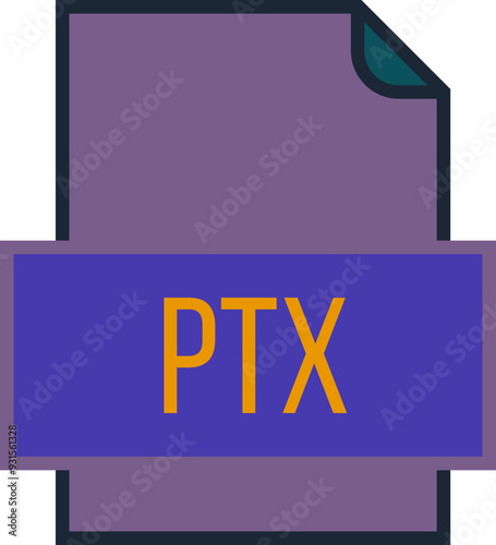 PTX File icon fill and outline crisp corners