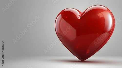 red heart on white background