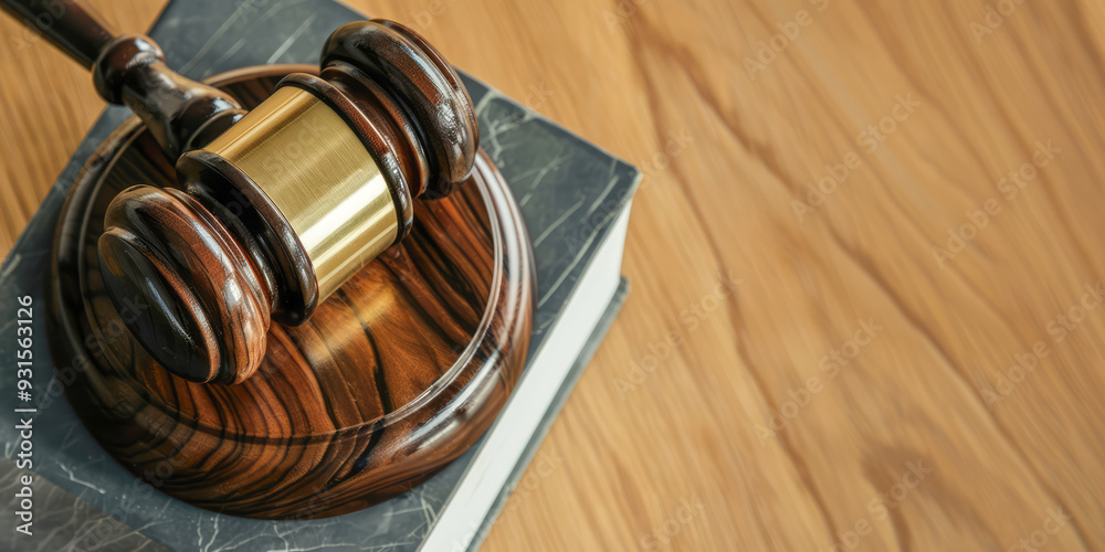 Φωτογραφία A wooden gavel symbolizing authority and justice, used by a judge in a courtroom