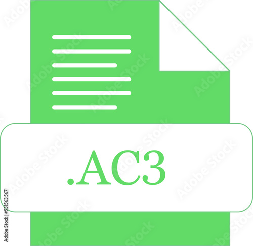 AC3 File extension icon fill with minimal colors photo