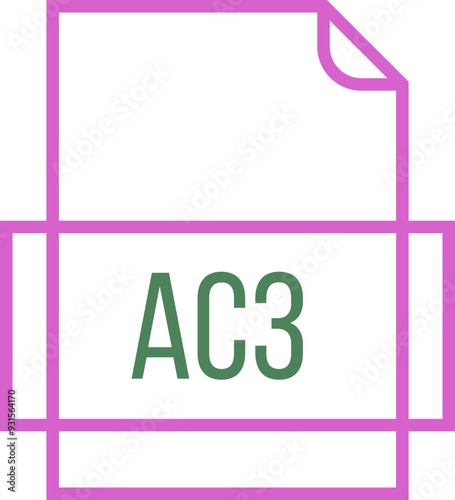 AC3 File icon thick outline sharp corners photo