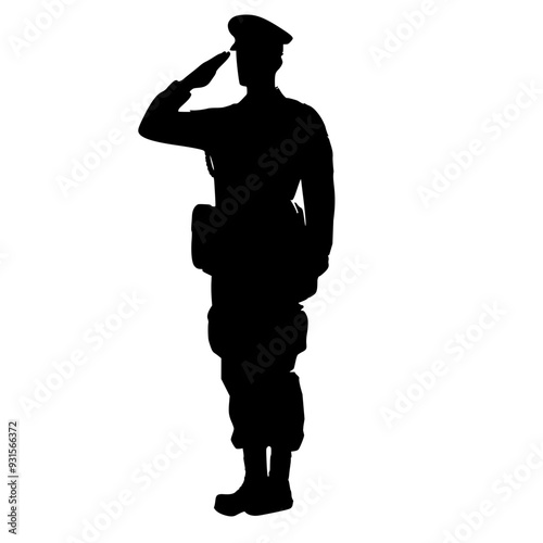 Silhouette military officer salute 