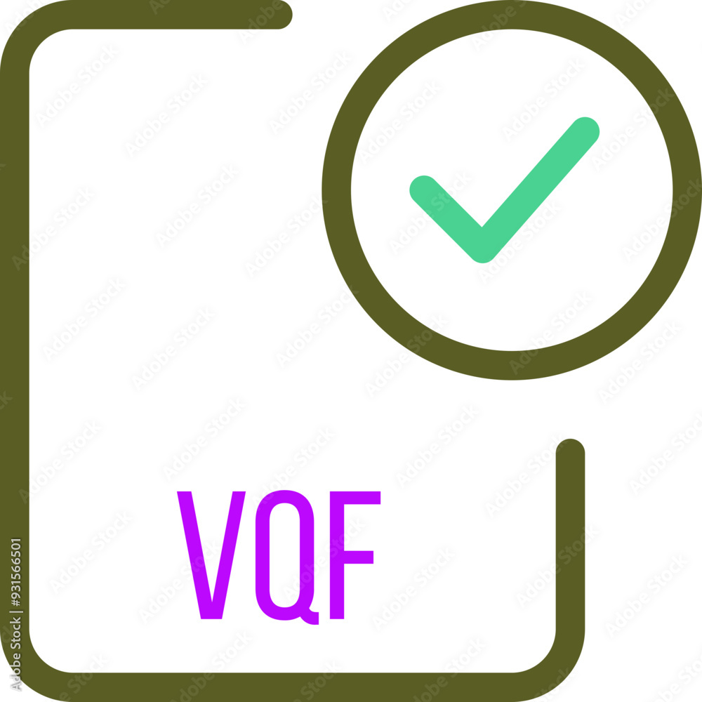 VQF File icon with bold outline VQF File icon with bold outline