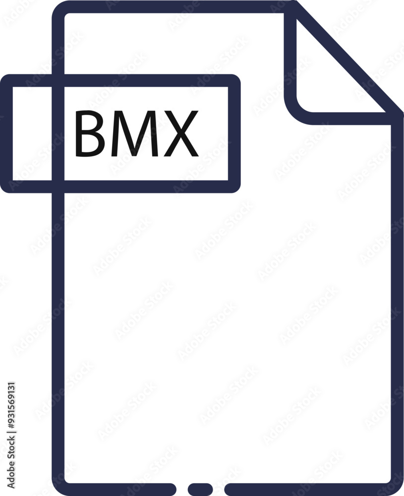 BMX File format minimal icon with black outline