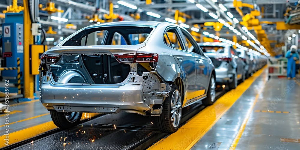Fototapeta premium Vehicle Assembly Line 
