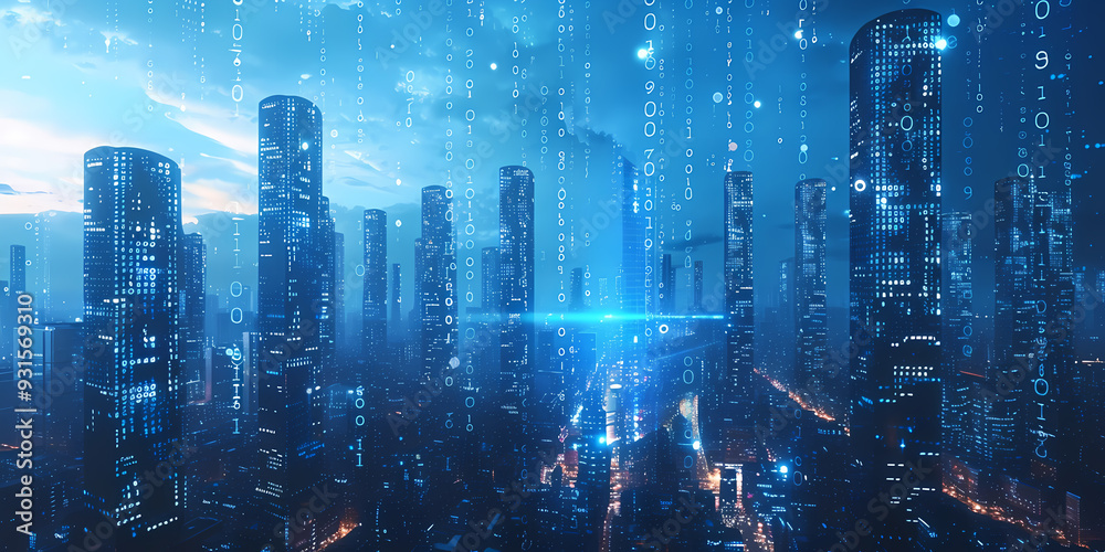 abstract blue city abstract blue city