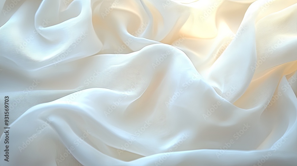 Soft-focus macro close-up of white fabric, emphasizing the natural wrinkles and folds, with delicate lighting to create a serene and peaceful background image. Soft-focus macro close-up of white fabric, emphasizing the natural wrinkles and folds, with delicate lighting to create a serene and peaceful background image.