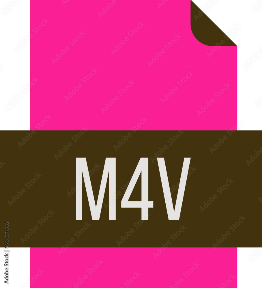 M4V File icon fill crisp corners M4V File icon fill crisp corners