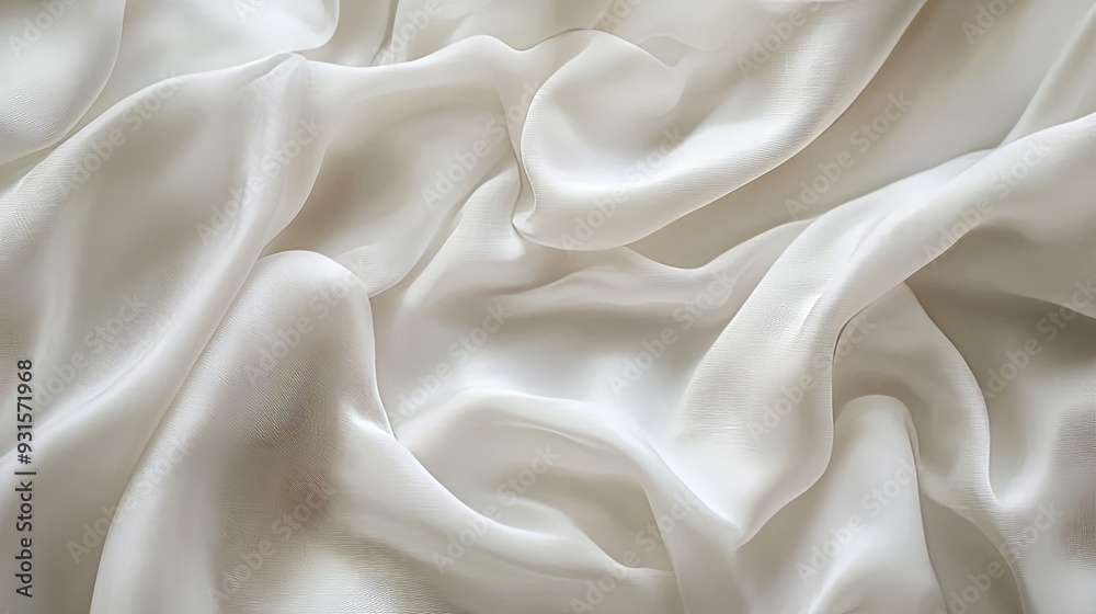 High-resolution macro image of crumpled white fabric, capturing the fine details and soft texture with gentle lighting for a smooth and serene background. High-resolution macro image of crumpled white fabric, capturing the fine details and soft texture with gentle lighting for a smooth and serene background.