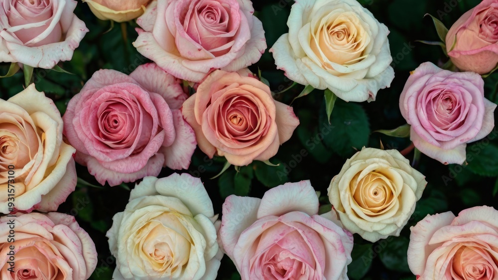 Bush pink roses in a flowerbed Bush pink roses in a flowerbed