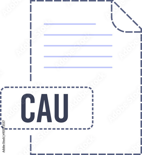 CAU File format icon dashed outline