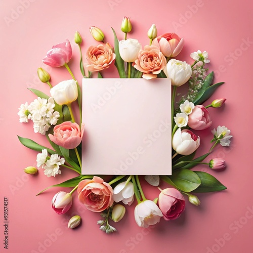 roses and blank card