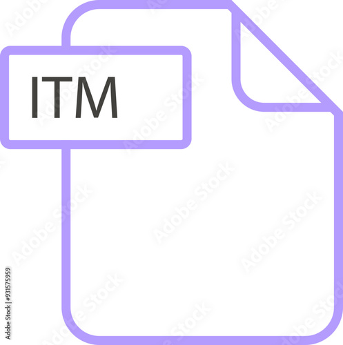 ITM File format icon rounded shapes outline