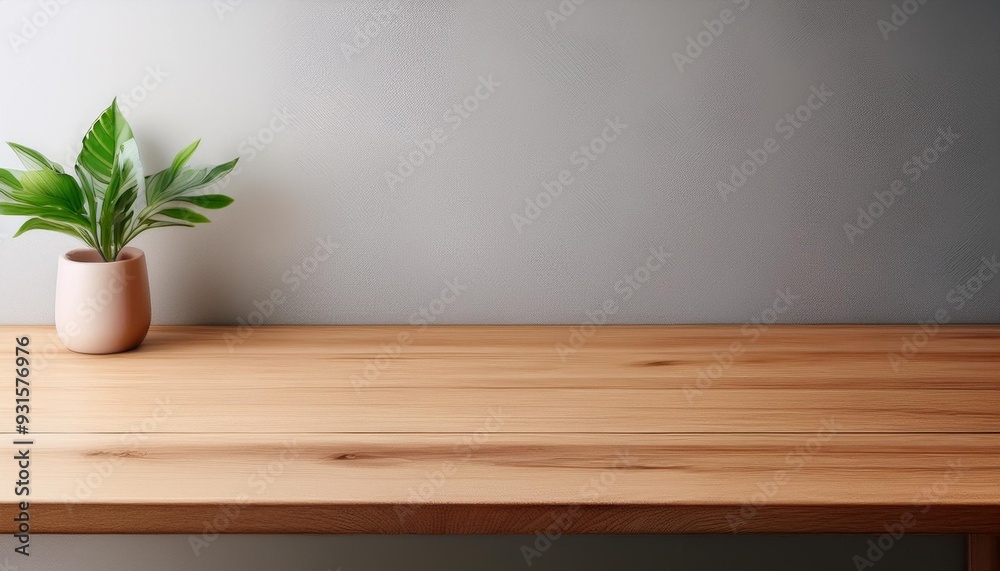 Eco-Friendly Focus: Modern Wooden Desk with Plant on Plain Background
Eco-Friendly Focus: Modern Wooden Desk with Plant on Plain Background