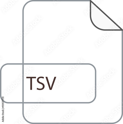 TSV File extension icon RAW thicker outline