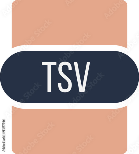 TSV File extension icon rounded and color fill