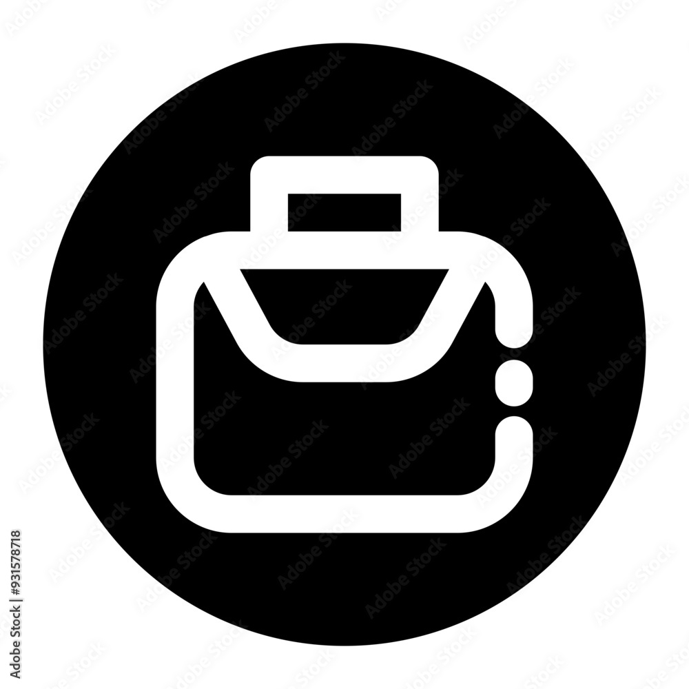 Briefcase Circular Broken Line Style Icon Perfect for School and Education Theme Briefcase Circular Broken Line Style Icon Perfect for School and Education Theme