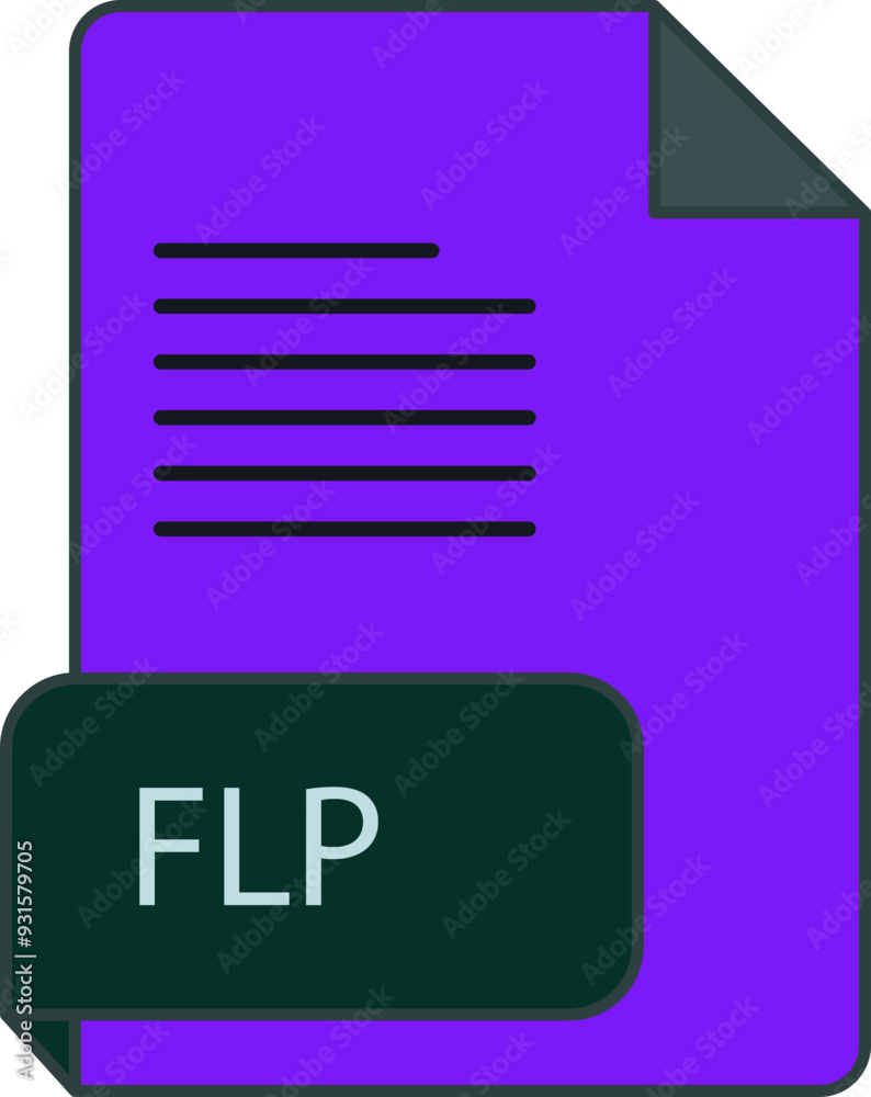 FLP file extension icon rounded lines and crisp corners FLP file extension icon rounded lines and crisp corners