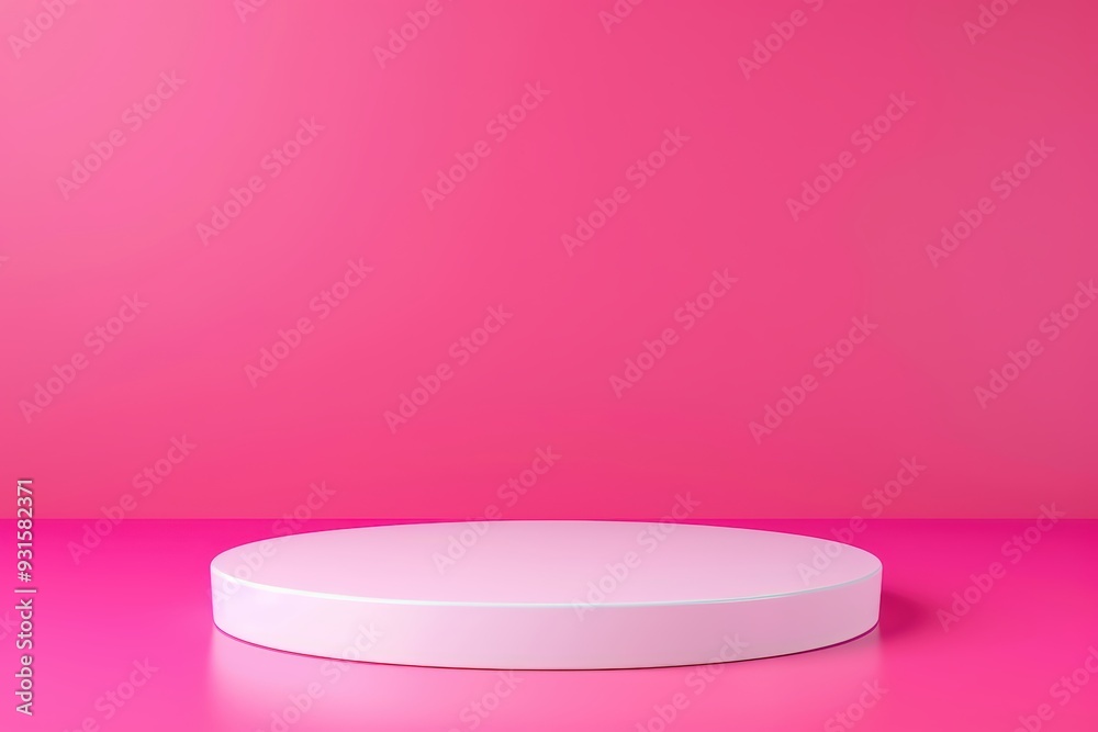 White platform on pink White platform on pink