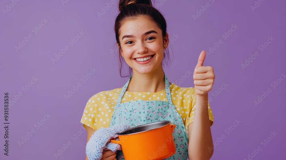 The happy woman cooking The happy woman cooking