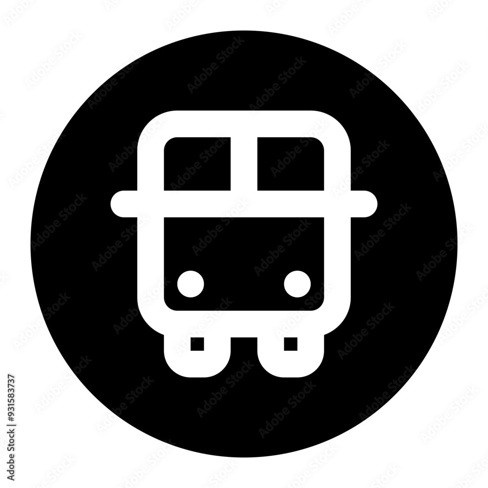 School Bus Circular Outline Style Icon Perfect for School and Education Theme School Bus Circular Outline Style Icon Perfect for School and Education Theme