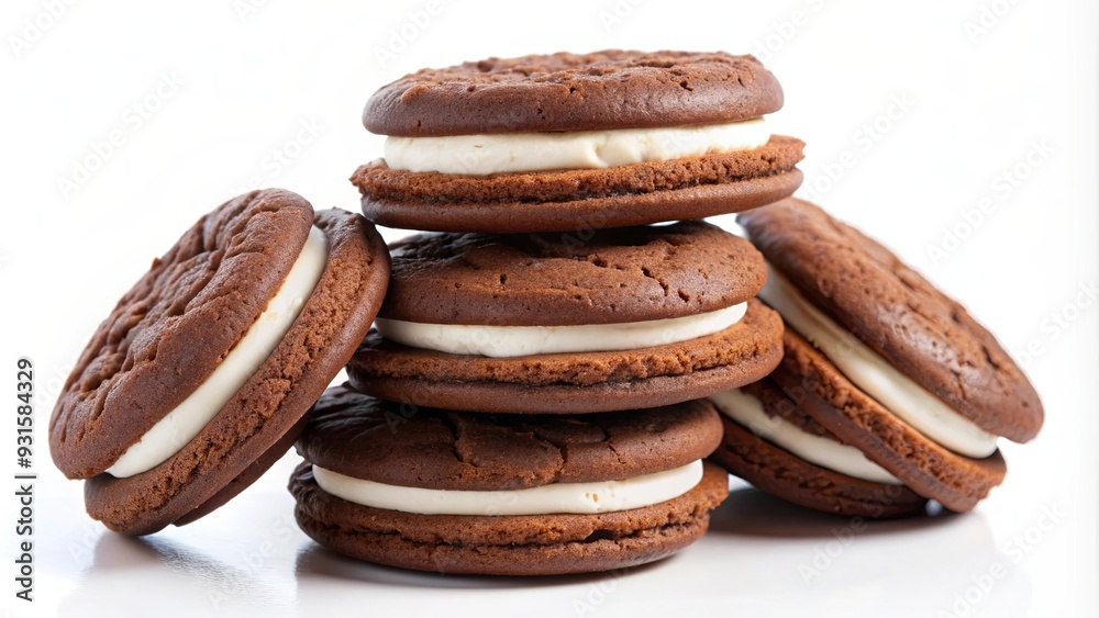 Cookies chocolate with cream filling isolated on background, cookies, chocolate, cream filling, sweet, dessert, snack Cookies chocolate with cream filling isolated on background, cookies, chocolate, cream filling, sweet, dessert, snack