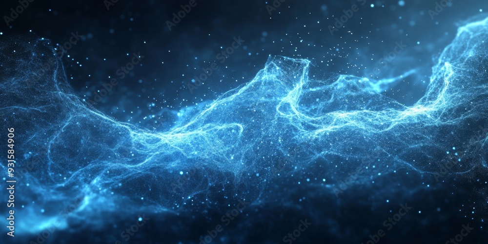 Abstract blue energy waves on a dark background. Ideal for futuristic themes, technology, and science fiction designs. Abstract blue energy waves on a dark background. Ideal for futuristic themes, technology, and science fiction designs.