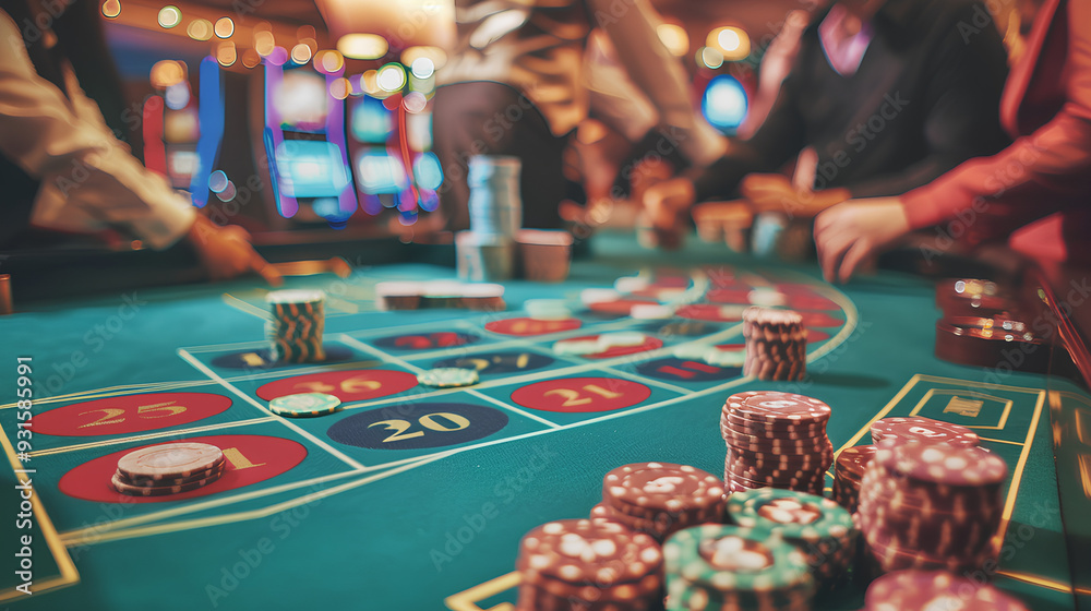 a group of people are playing at a casino table a group of people are playing at a casino table