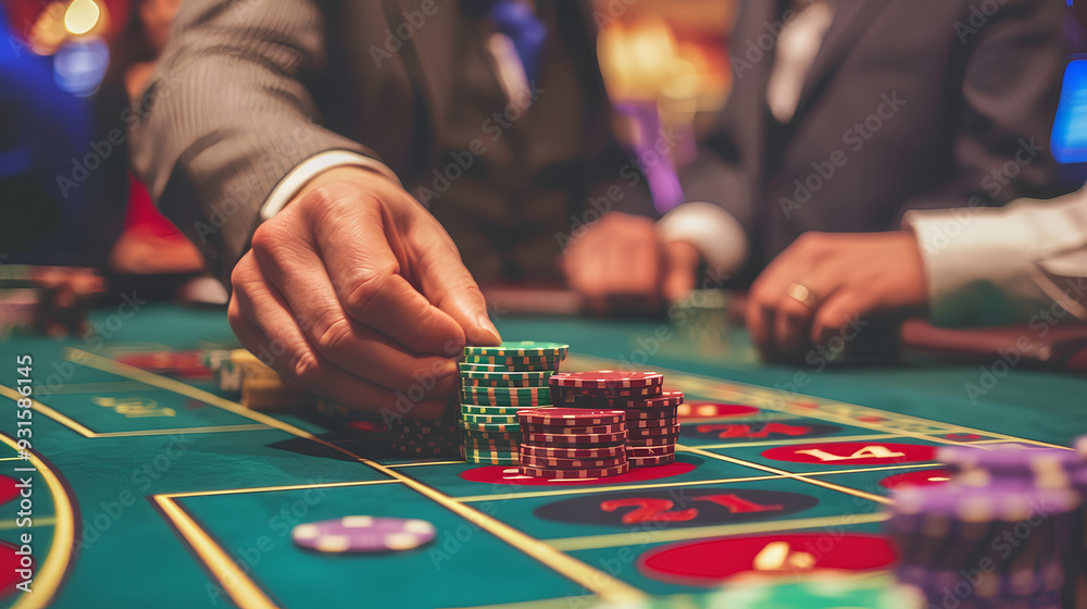 a group of people are playing at a casino table a group of people are playing at a casino table