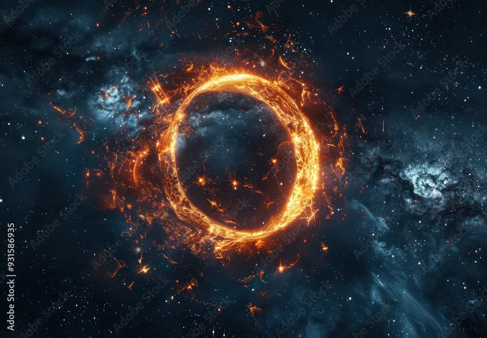 Obraz premium Fiery Ring in the Cosmos