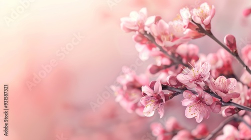Delicate Pink Blossoms in Spring