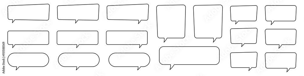 Speech bubble, speech balloon, chat bubble line art icon for apps and websites. Speech bubble, speech balloon, chat bubble line art icon for apps and websites.