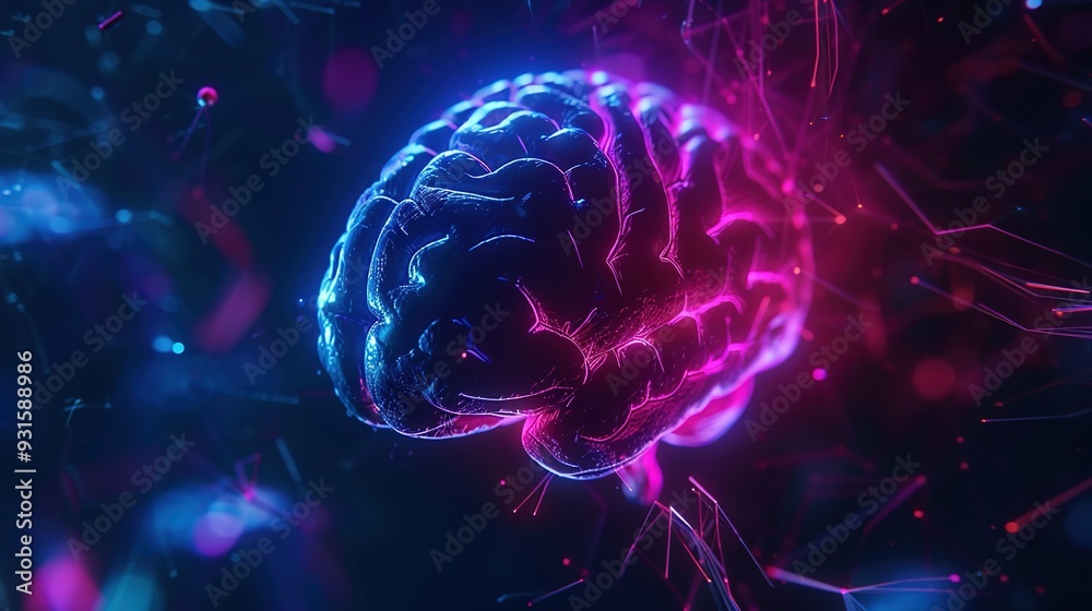A vibrant, digital representation of a brain, showcasing neural connections and creativity. A vibrant, digital representation of a brain, showcasing neural connections and creativity.