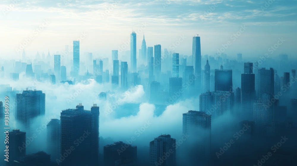 Smart Cities with AI-Optimized Air Quality Management: A city skyline with sensors monitoring and controlling air pollution, all managed by AI. Smart Cities with AI-Optimized Air Quality Management: A city skyline with sensors monitoring and controlling air pollution, all managed by AI.
