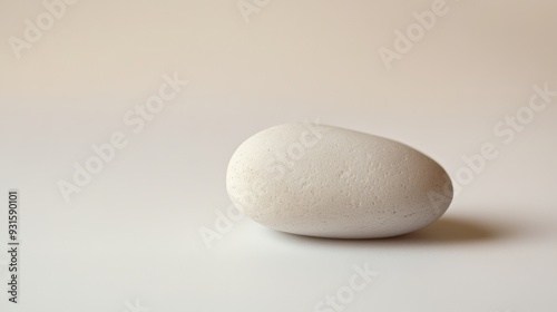 A lone white pebble on a smooth white surface, embodying the quiet strength of minimalism.