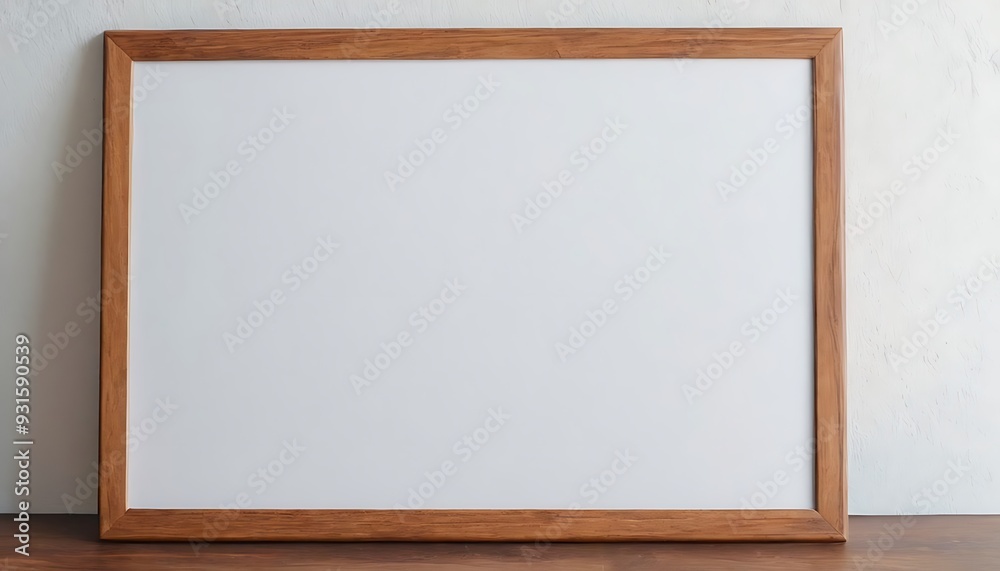 Wooden horizontal picture frame mock up, simple minimal decor design. Portrait frame template with blank space10 Wooden horizontal picture frame mock up, simple minimal decor design. Portrait frame template with blank space10