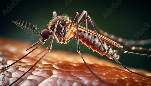 close-up of a Culicoides paraenses mosquito with impressive details of its anatomy photo