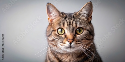 Close up of a shorthair cat with sleek fur and bright eyes, shorthair, cat, feline, domestic, pet, animal, close up, fur