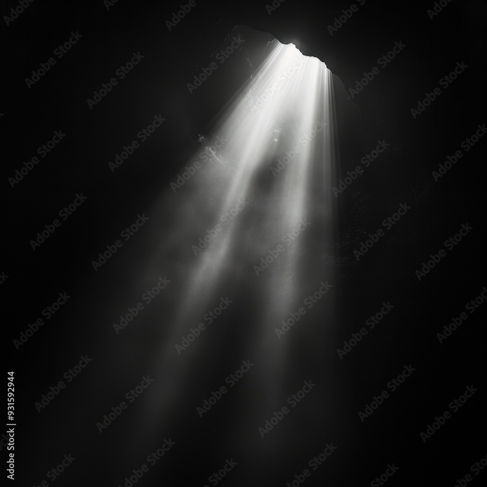 Light beams in cave Light beams in cave