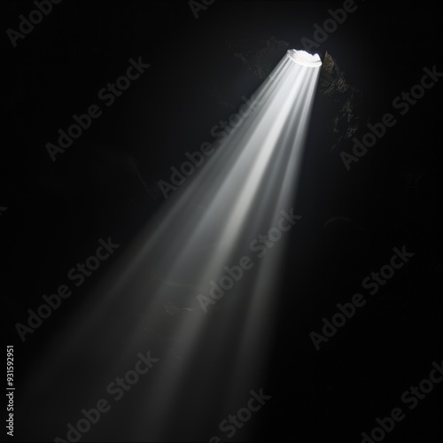 Light beams in cave photo