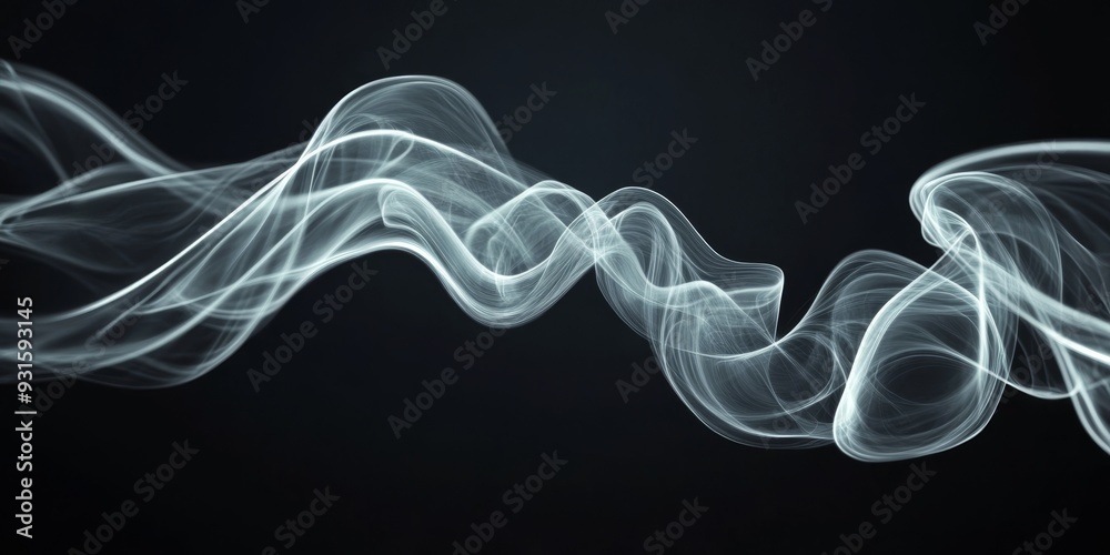 Abstract white smoke-like particles floating on a dark black background. Perfect for backgrounds, design elements, or artistic visuals. Abstract white smoke-like particles floating on a dark black background. Perfect for backgrounds, design elements, or artistic visuals.